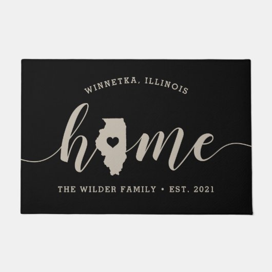 Illinois Home State Personalized Deurmat (Voorkant)