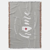 Illinois Home State Personalized Rustic Deken (Voorkant Verticaal)
