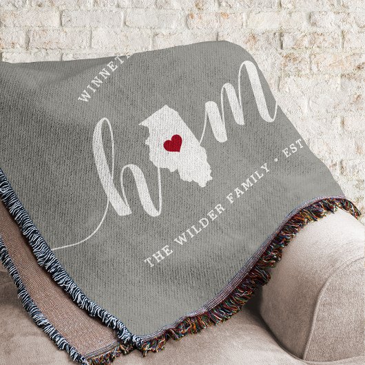 Illinois Home State Personalized Rustic Deken