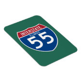 Illinois IL I-55 Interstate Highway Shield - Magneet (Rechterzijde)