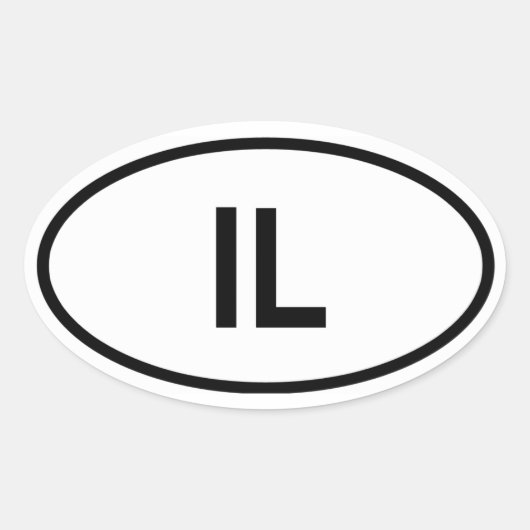 Illinois, IL Ovale Sticker (Voorkant)