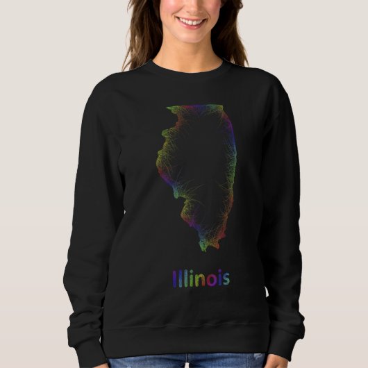 Illinois IL Pride Prairie State Map Chicago Lake M Trui (Voorkant)