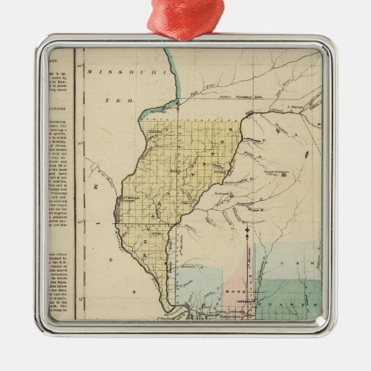Illinois in 1822 metalen ornament (Voorkant)