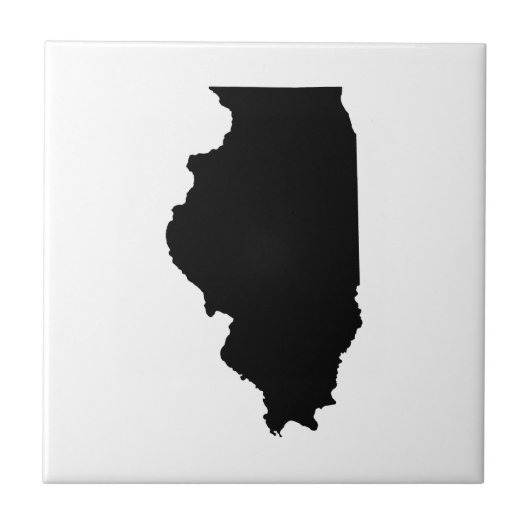 Illinois in zwart-wit tegeltje (Voorkant)