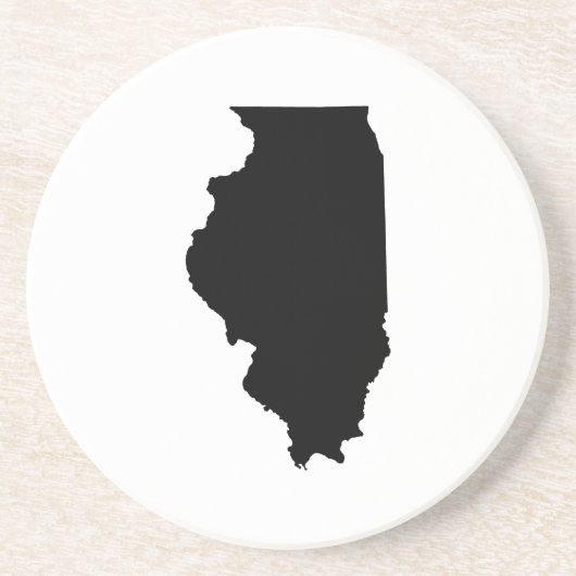 Illinois in zwart-wit zandsteen onderzetter (Voorkant)