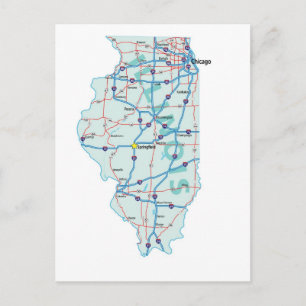 Illinois Interstate Map Briefkaart