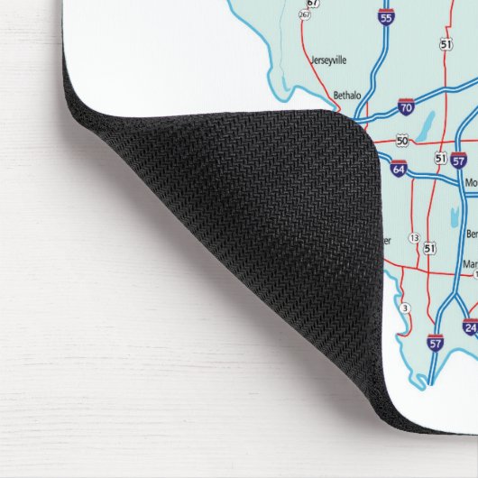 Illinois Interstate Map Mousepad Muismat (Hoek)