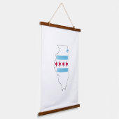 Illinois-kaart Hangend Wandkleed (Gebogen)