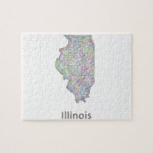 Illinois-kaart Legpuzzel