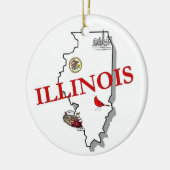 Illinois kerstboomversiering keramisch ornament (Links)