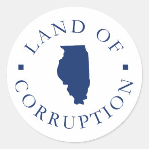 Illinois Land van corruptie Ronde Sticker