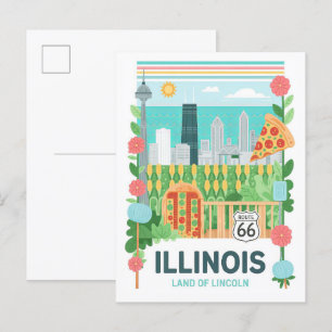 Illinois Land van Lincoln Verenigde Staten Zomer R Briefkaart