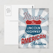 Illinois Lincoln Highway  America Briefkaart (Voorkant / Achterkant)
