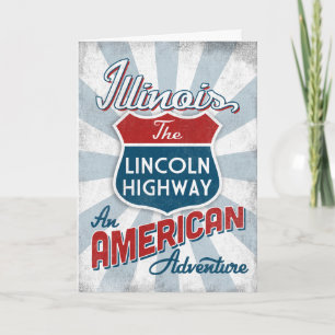 Illinois Lincoln Highway  America Kaart
