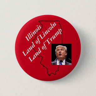 Illinois Lincoln Trump Republican GOP Ronde Button 5,7 Cm