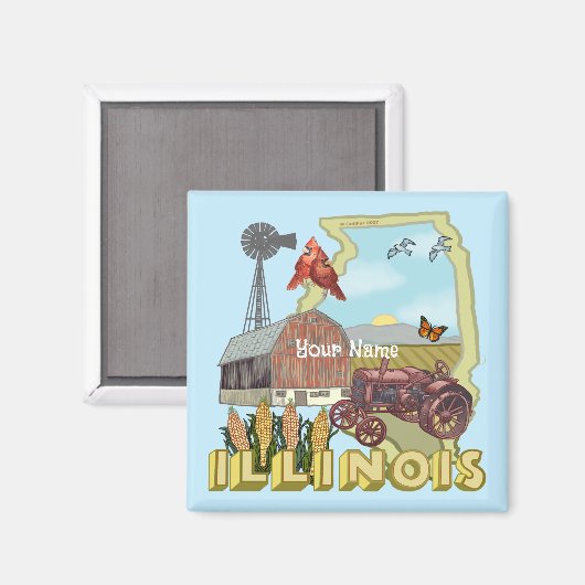 Illinois Magneet (Voorkant / Achterkant)