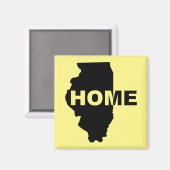 Illinois Maison loin de la maison Fridge Magnet (Recto/Verso)