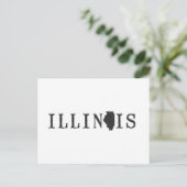 Illinois Map - Geschikt voor Letter State Word Art Briefkaart (Staand voorkant)