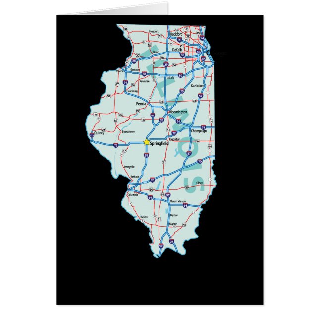 Illinois Map-kaart (Voorkant)