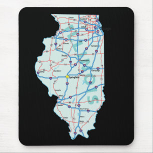Illinois Map Mousepad Muismat