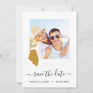 Illinois Map Wedding Save the Date Card