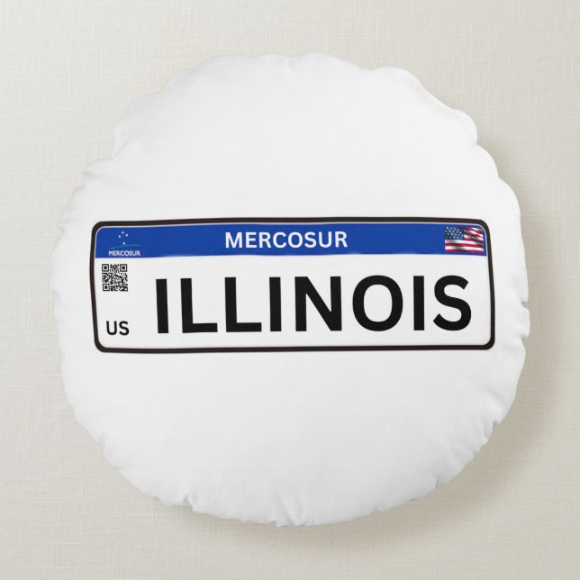 Illinois Mercosur Rond Kussen (Voorkant)