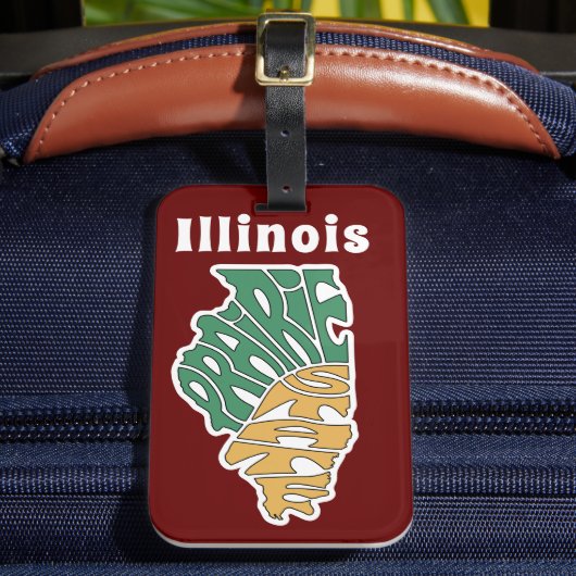 Illinois Nickname Word Art Bagagelabel (Voorkant Insitu 2)