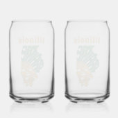 Illinois Nickname Word Art Blikvorm Glas (Rechts)