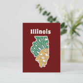 Illinois Nickname Word Art Briefkaart (Staand voorkant)