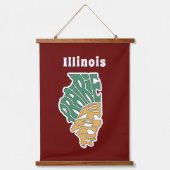 Illinois Nickname Word Art Hangend Wandkleed (Voorkant)