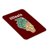 Illinois Nickname Word Art Magneet (Rechterzijde)