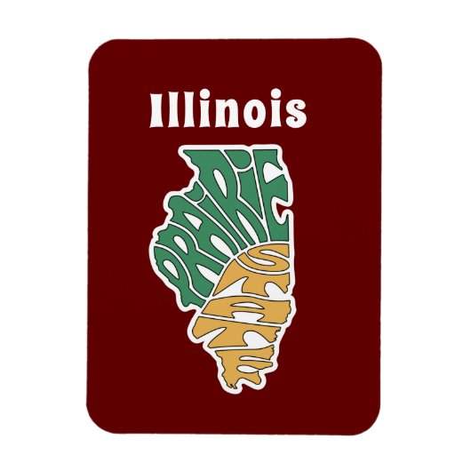 Illinois Nickname Word Art Magneet (Verticaal)