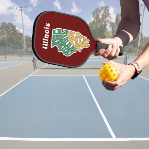 Illinois Nickname Word Art Pickleball Paddle