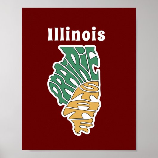 Illinois Nickname Word Art Poster (Voorkant)