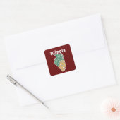 Illinois Nickname Word Art Vierkante Sticker (Envelop)