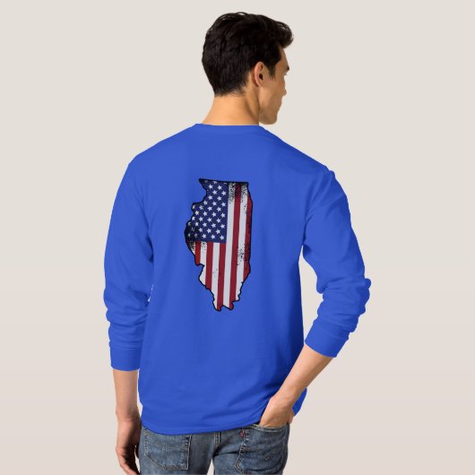 Illinois Patriot T-shirt met lange mouwen (Achterkant volledig)