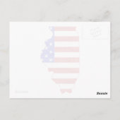 Illinois Patriotic State Shaped American Flag Briefkaart (Achterkant)