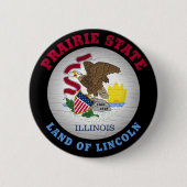 ILLINOIS PRAIRIE STATE FLAG RONDE BUTTON 5,7 CM (Voorkant)