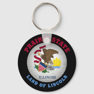 ILLINOIS PRAIRIE STATE FLAG SLEUTELHANGER