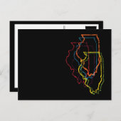 illinois pride blur briefkaart (Voorkant / Achterkant)