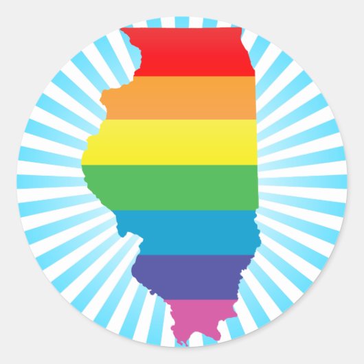 illinois pride. ronde sticker (Voorkant)