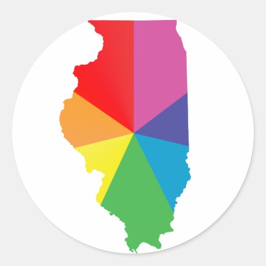 illinois pride. ronde sticker (Voorkant)