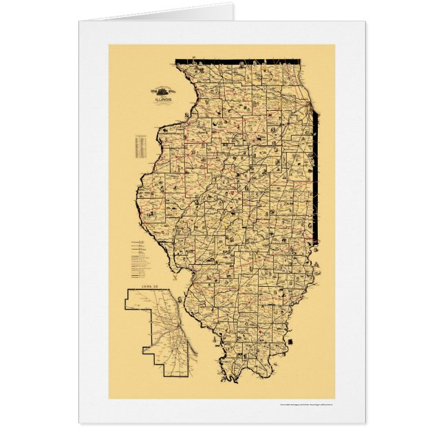 Illinois Railroad Map 1897 (Voorkant)