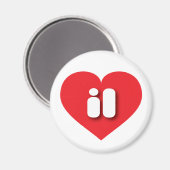 Illinois red hart - Ik hou van il Magneet (Voorkant / Achterkant)