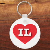 Illinois Red Heart - Ik hou van IL Sleutelhanger (Voorkant)