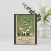  Illinois Retro Reisgids Briefkaart (Staand voorkant)