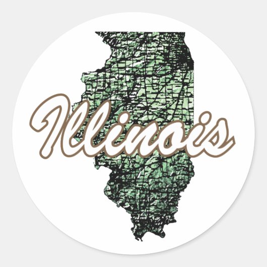 Illinois Ronde Sticker (Voorkant)