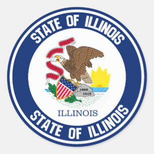 Illinois Round Emblem Ronde Sticker