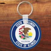 Illinois Round Emblem Sleutelhanger (Voorkant)