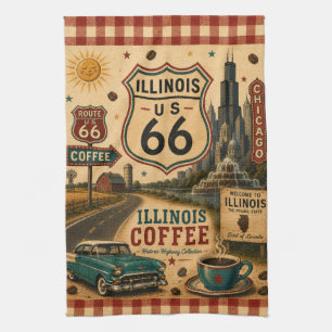 Illinois Route 66 Coffee Diner Wegcharme Theedoek